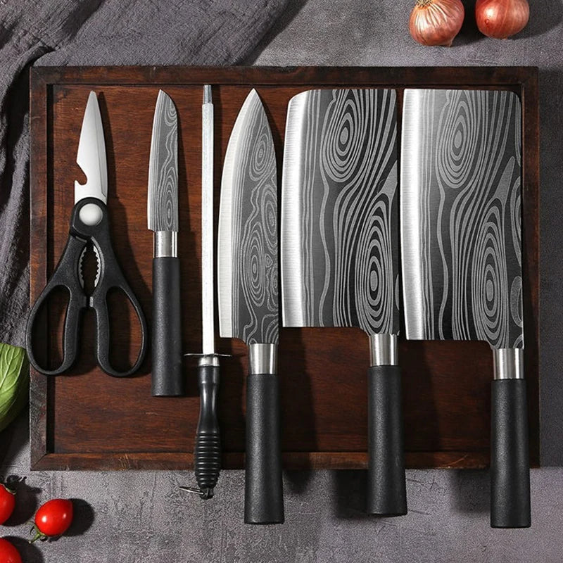 Kitchen Knives, Laser Damascus Pattern